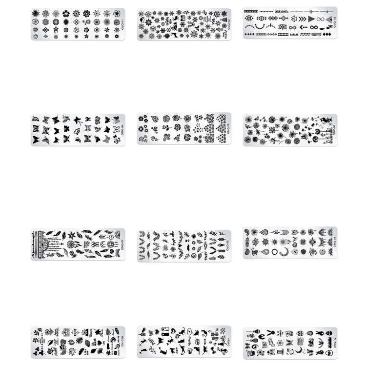 5 PCS Nail Art Print Template Nail Art Tools(OMQ-02)
