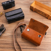 For Canon G7X3 / G5X2 / Sony ZV1RX1007 / RICOH GR3 Camera Leather Case(Light Brown)