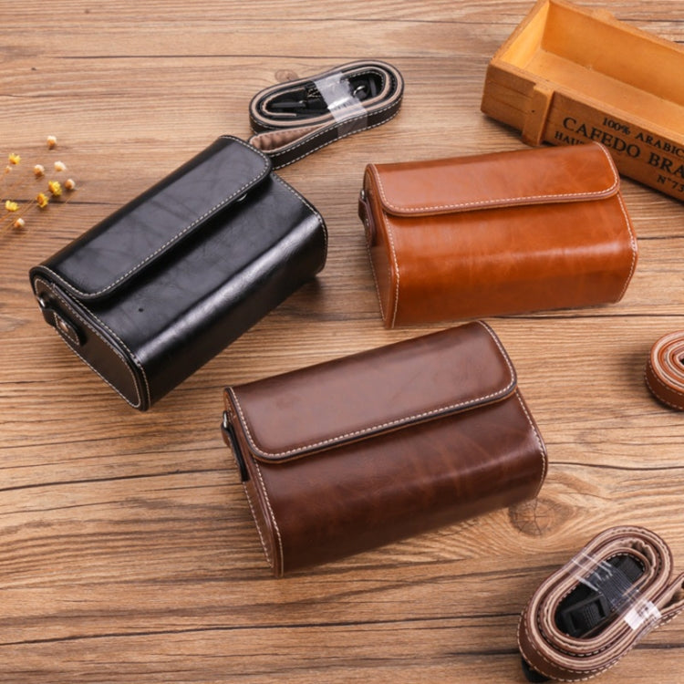 For Canon G7X3 / G5X2 / Sony ZV1RX1007 / RICOH GR3 Camera Leather Case(Light Brown)