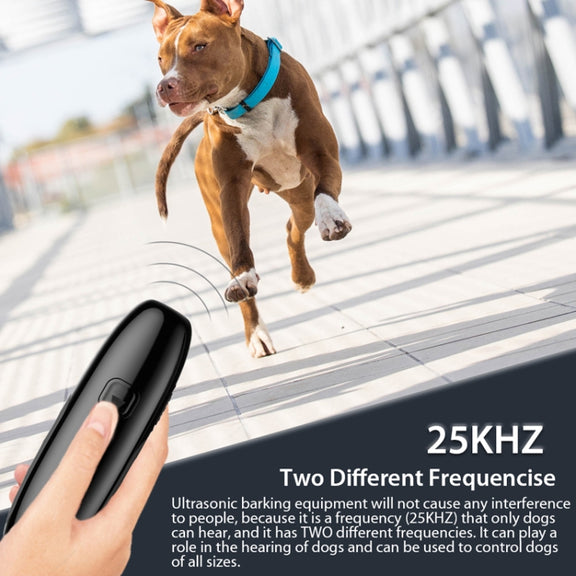 UB100 Ultrasonic Trainer Barking Device Handheld Portable Driving Artifact(Silver)