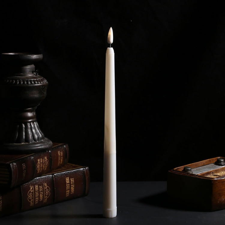 6 PCS B003 White Shell Long-rod Simulation Candle Light with Remote Control(B Yellow Light)