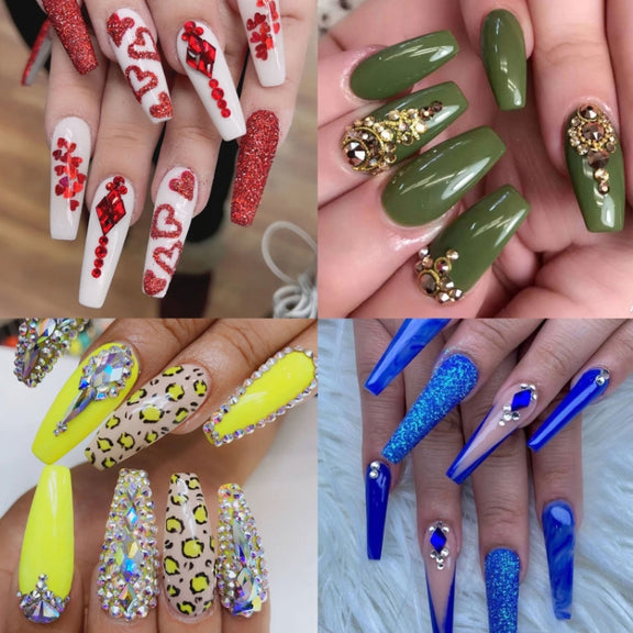 12 Grid Flat Bottom Shaped Nail Rhinestones Nail Decoration, Specification: 02