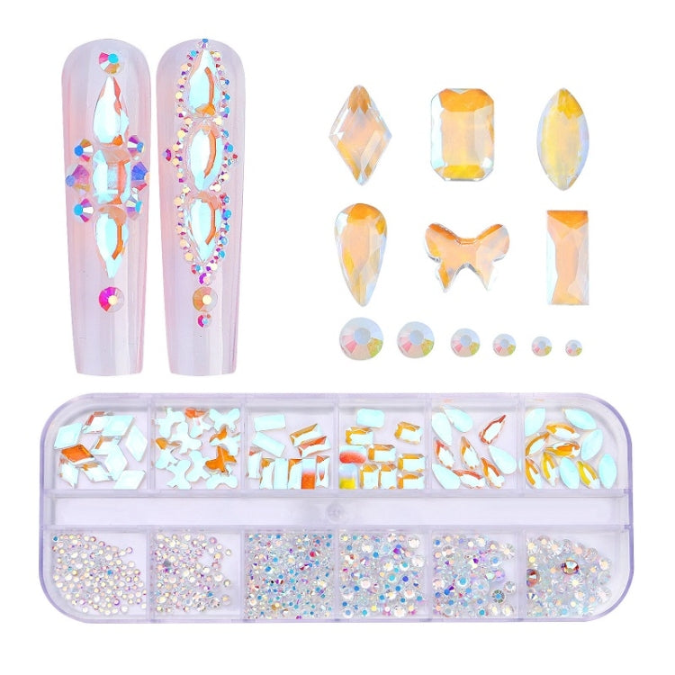 12 Grid Flat Bottom Shaped Nail Rhinestones Nail Decoration, Specification: 05