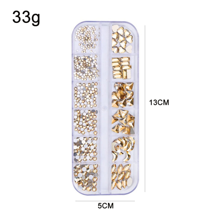 12 Grid Flat Bottom Shaped Nail Rhinestones Nail Decoration, Specification: 18