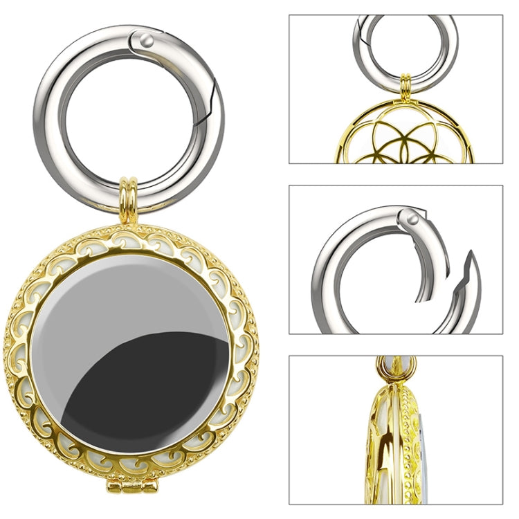 Anti-Lost Plating Keychain Locator Tracker Protective Cover For Airtag(Black Gold)