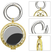 Anti-Lost Plating Keychain Locator Tracker Protective Cover For Airtag(Black Gold)