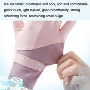 FSN02 1pair UV Resistant Ice Silk Breathable Cool Non-Slip Cycling Driving Thin Gloves Free Code(Blue White)