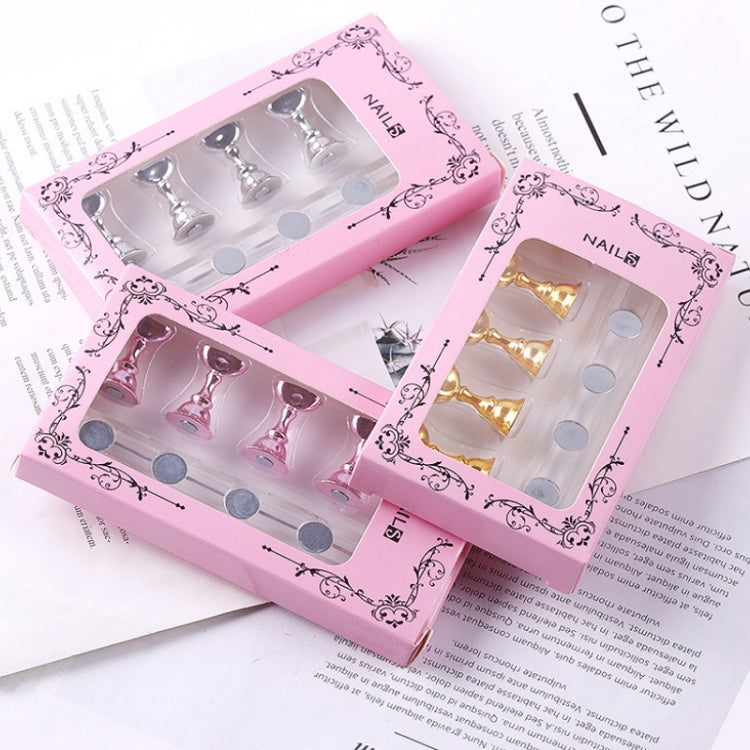 2 PCS Nail Art Chessboard Holder Nail Sheet Acrylic Base Practice Stand(Pink)