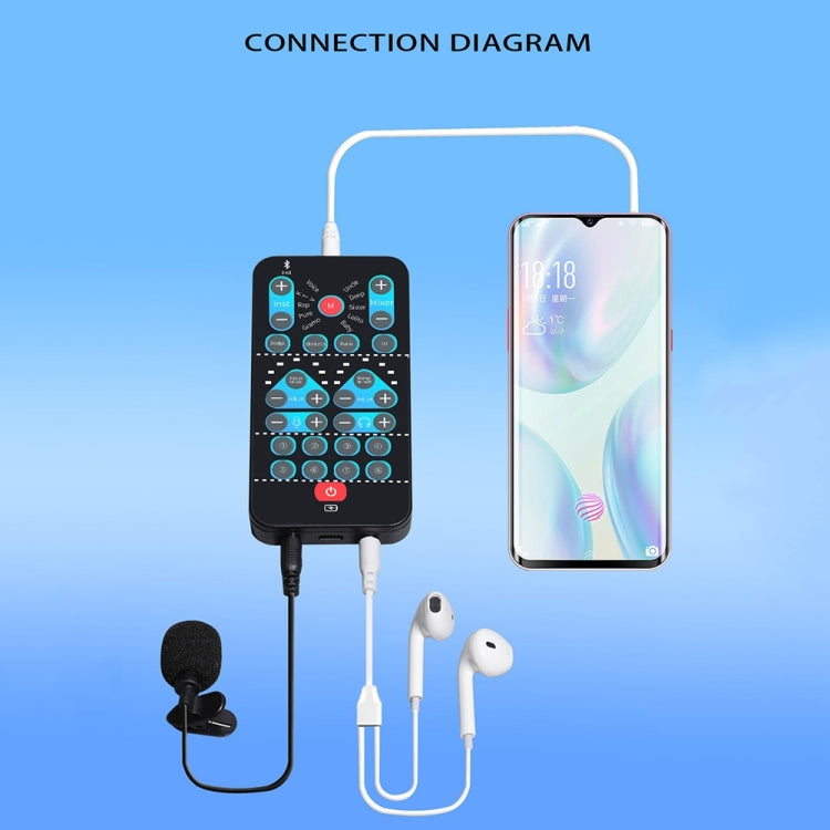 M10  Mobile Computer Sound Card Mini Voice Changer K Song Recording Bluetooth Voice Changer