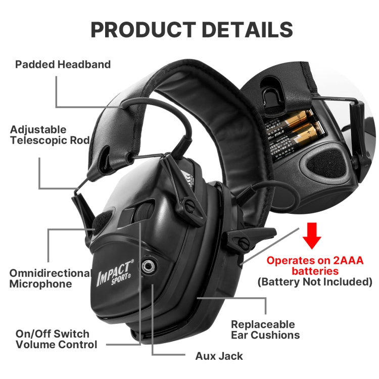 Noise-cancelling Headphones Noise-isolating Earmuffs For Outdoor Work(Black)