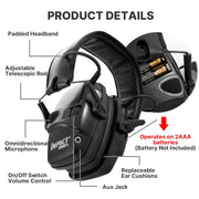 Noise-cancelling Headphones Noise-isolating Earmuffs For Outdoor Work(Black)