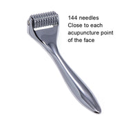 Face Slimming Instrument Roller Metal Barbed Facial Massager(Silver)