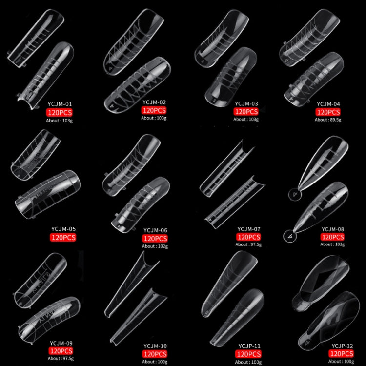 2 Boxes Nail Crystal Rapid Light Therapy Extension Nail Model, Shape: 120 PCS 08