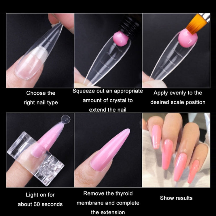 2 Boxes Nail Crystal Rapid Light Therapy Extension Nail Model, Shape: 120 PCS 08