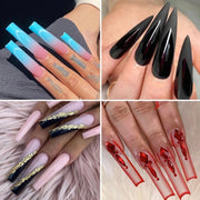 240 PCS/Box Thin Soft Transparent Nail Pieces, Shape: Super Long Full Stick Nails