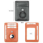 TQ-319 Anti-Theft Anti-Lost Tracker Leather Card Holder For AirTag, Style: Flat Pattern (Black)