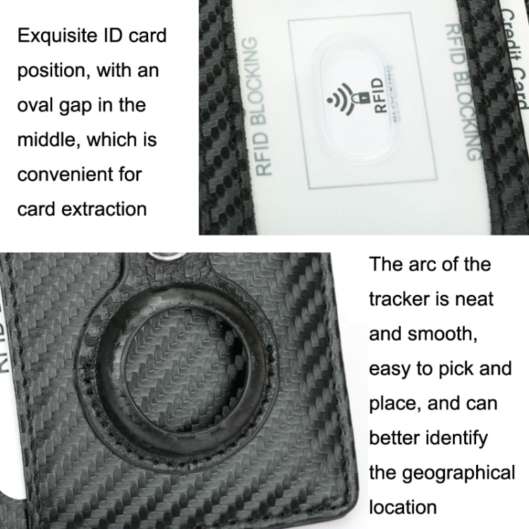TQ-319 Anti-Theft Anti-Lost Tracker Leather Card Holder For AirTag, Style: Flat Pattern (Black)