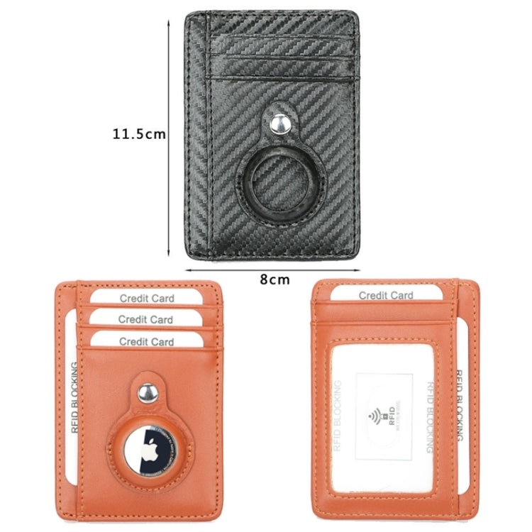 TQ-319 Anti-Theft Anti-Lost Tracker Leather Card Holder For AirTag, Style: Flat Pattern (Brown)