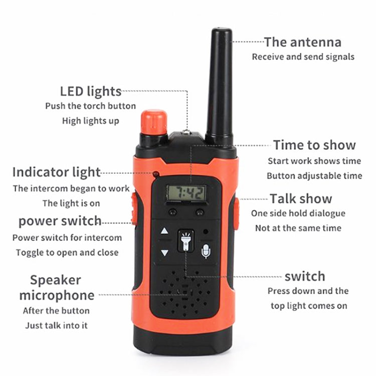 Children Walkie-talkie Remote Wireless Call  Parent-child Interactive Toy Phone(Red)