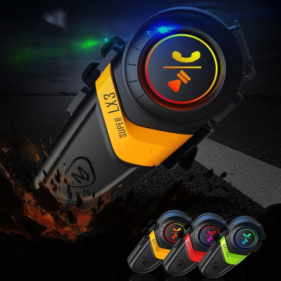 Motorcycle Helmet Call Music Navigation Bluetooth Headset, Color: Yellow(Hard Pipe Microphone)