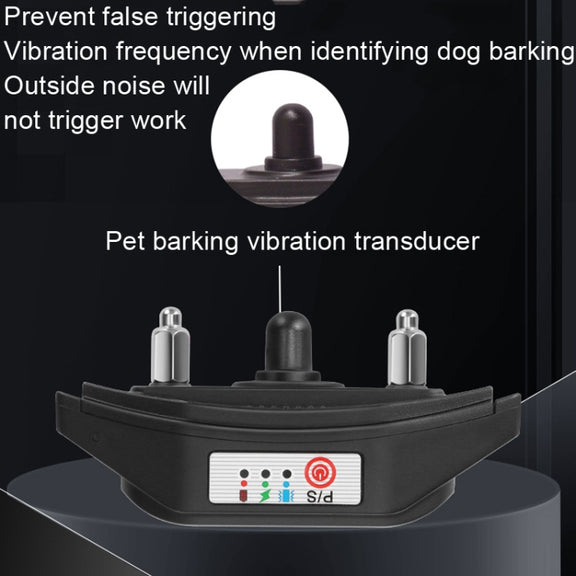 Intelligent Anti-barking Device Dog Trainer Collar, Style: Vibration+Electric Shock+Sound(Black)