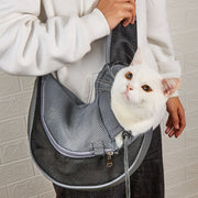 Pet Bag Widened Shoulder Strap Breathable Messenger Cat Bag,Size: Small(Purple)