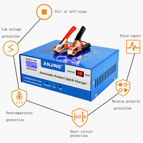 ANJING AJ-618E Battery Charger Car Battery Repairer, Model: EU Plug