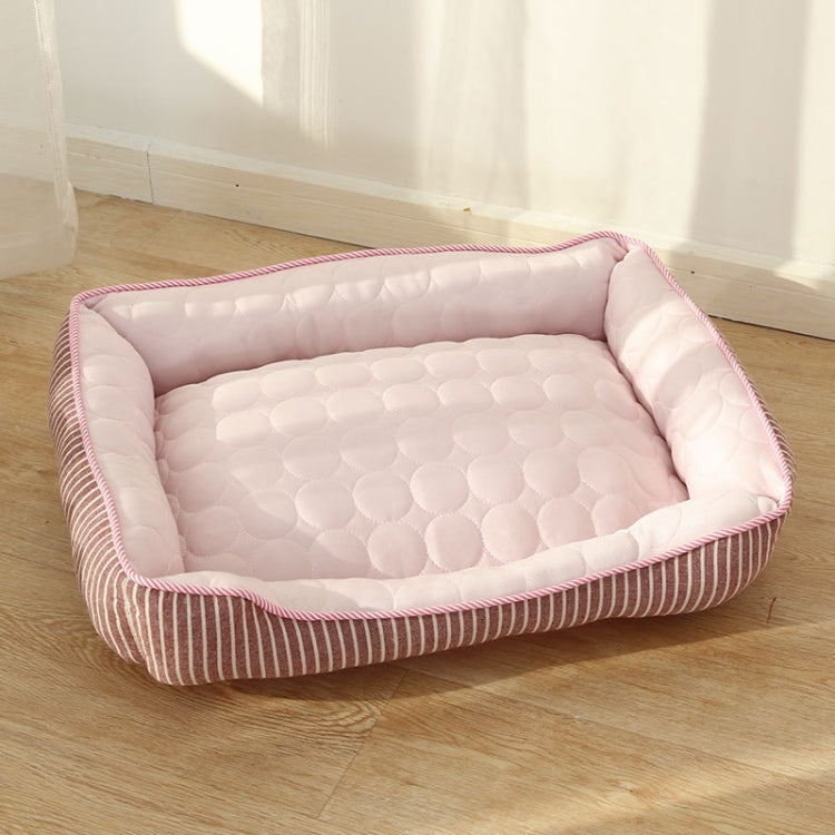 Summer Cold Feeling Dog Cat Kennel Ice Silk Cool Den S(Pink)