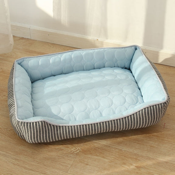 Summer Cold Feeling Dog Cat Kennel Ice Silk Cool Den M(Blue)