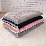 Double Sided Pet Mat Four Seasons Warm Dog Blanket,Size: L(Short Plush Pink)
