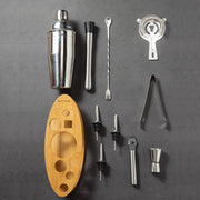 BY-011 11 In 1 Oval Wooden Stand Shaker Set Bartending Tools, Spec: 700ml