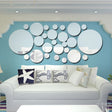 JM004 26PCS Bedroom Geometric Round Stereo Acrylic Mirror Wall Sticker(Silver) - Decorative Mirrors by PMC TechLife | Online Shopping South Africa | PMC TechLife