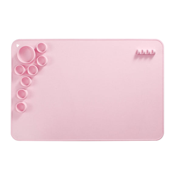 Silicone Children Drawing Pad Wipeable Washable Paint Palettes(Pink)