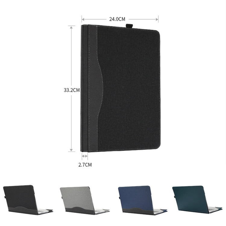Laptop All-inclusive Anti-drop Protective Case For Microsoft Surface Laptop Studio(Vegan Leather-Dark Green)