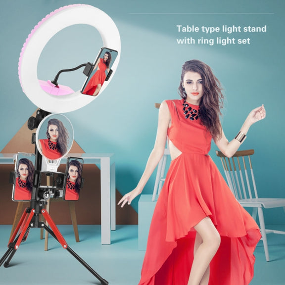 Aluminum Alloy Folding Mobile Phone Stand Live Selfie Floor Stand(Red)