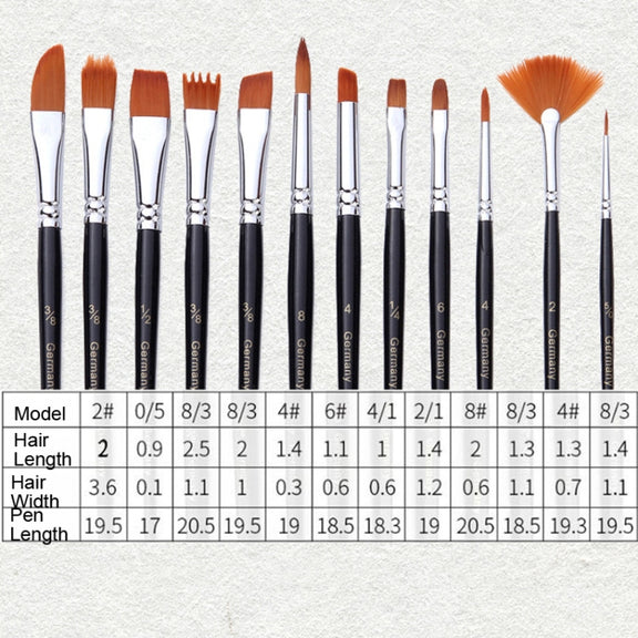 18 In 1 Multipurpose Nylon Hair Watercolor Paintbrush Acrylic Paintbrush(Dark Blue)