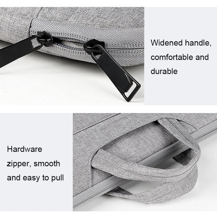 ST01 Large-Capacity Water-resistant Shock-Absorbing Laptop Handbag, Size: 14.1-15.4 inches(Grey)