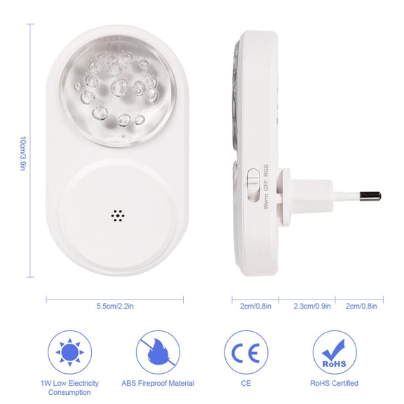 2 PCS Smart LED Light Control Night Light RGB Colorful Atmosphere Light with Sleeping Light(EU Plug)