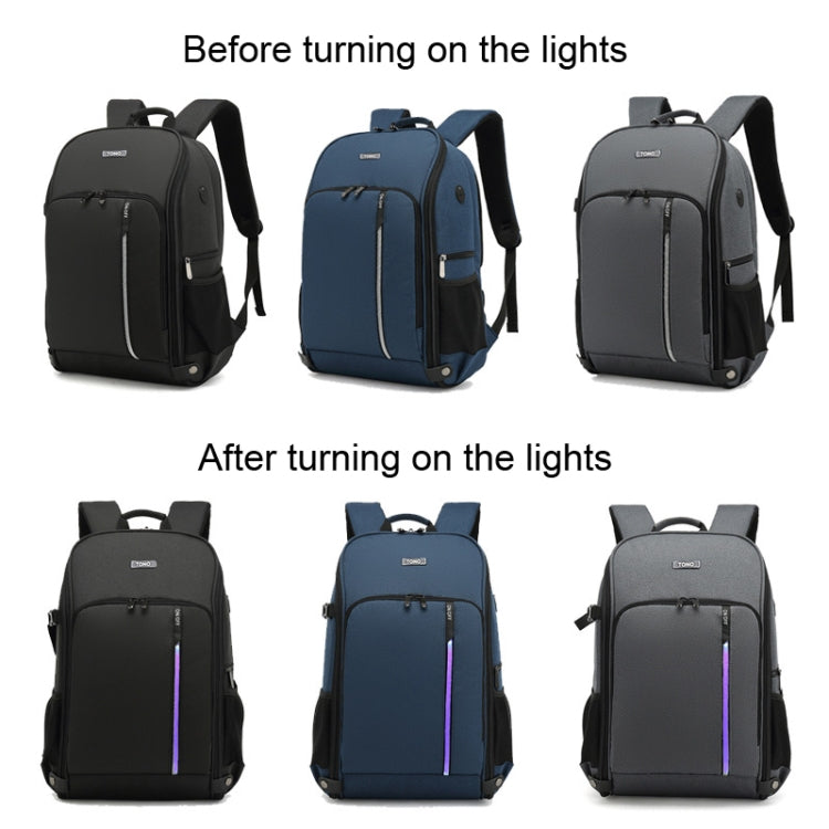TONO LED Light SLR Digital Camera Backpack With USB Port(Grey)