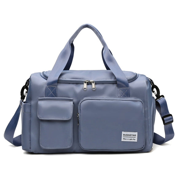 B-X336 Large Capacity Water-resistant Travel Gym Bag Luggage Bag, Size: L(Fog Blue)