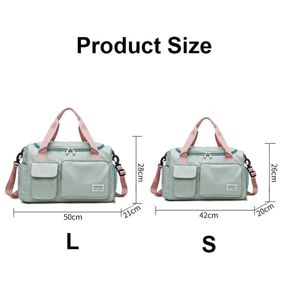 B-X336 Large Capacity Water-resistant Travel Gym Bag Luggage Bag, Size: L(Fog Blue)