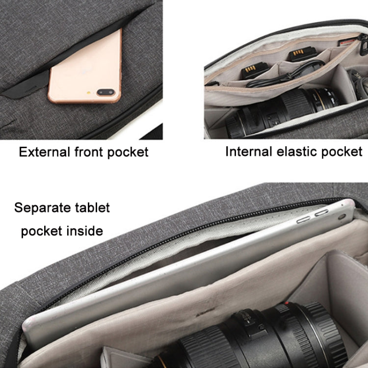 Portable Water-resistant Photography SLR Camera Messenger Bag, Color: 3L Light Gray
