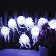 Halloween LED White Yarn Skull Ghost Festival Horror Atmosphere Decorative Lights, Style: 5m 20 Lights (White)