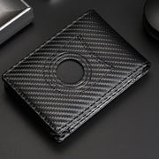 Tracker RFID Card Holder Leather Men Wallet for AirTag(Plain Weave)