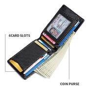 Tracker RFID Card Holder Leather Men Wallet for AirTag(Plain Weave)