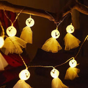 LED Halloween Decoration Luminous Cloth Ghost Ornament String Light 1.5m 10 Lights(Warm White)