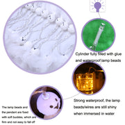 LED Halloween Decoration Luminous Cloth Ghost Ornament String Light 1.5m 10 Lights(Warm White)