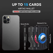Men Ultra Slim Tracker Card Holder RFID Metal Card Holder for AirTag(Black)