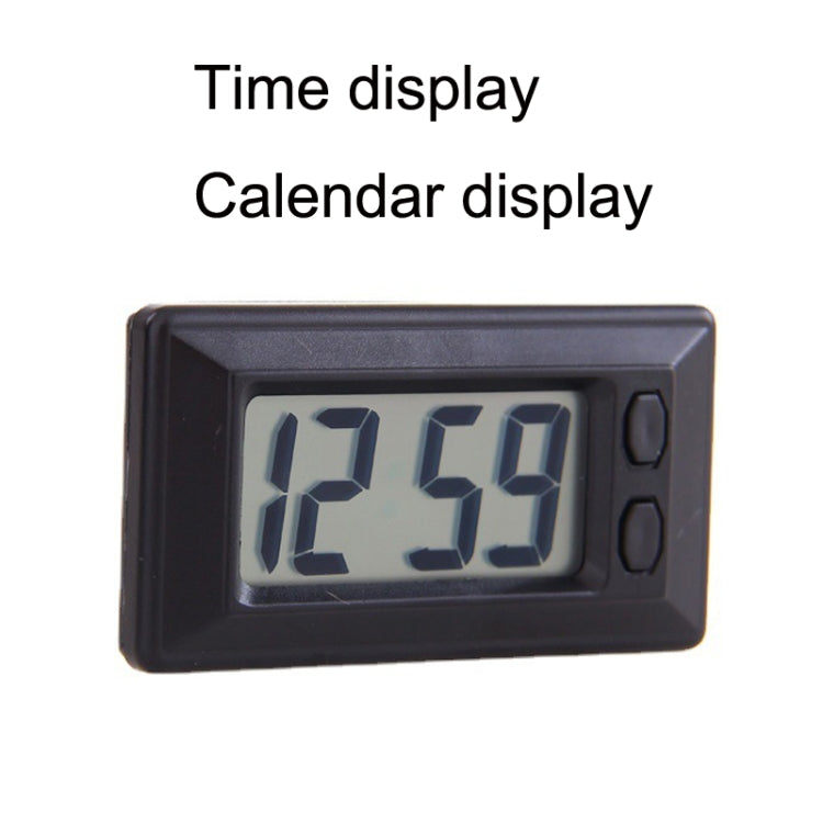 C33 Mini Home Car Electronic Clock With Hook And Loop Fastener(Black)