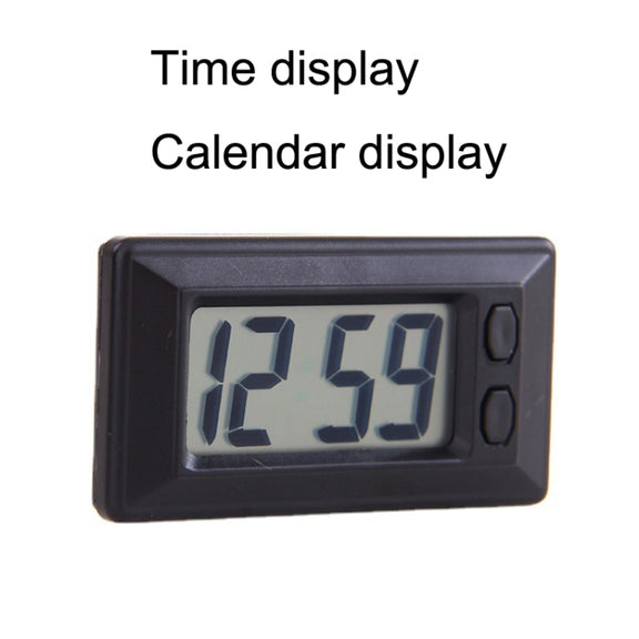 C33 Mini Home Car Electronic Clock With Hook And Loop Fastener(Black)